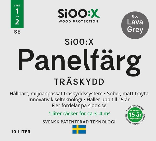 SiOO:X Panelfärg Träskydd - 10L - Lava Grey 06