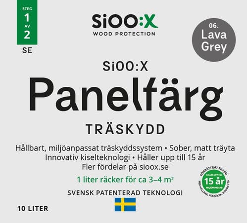 SiOO:X Panelfärg Träskydd - 10L - Lava Grey 06