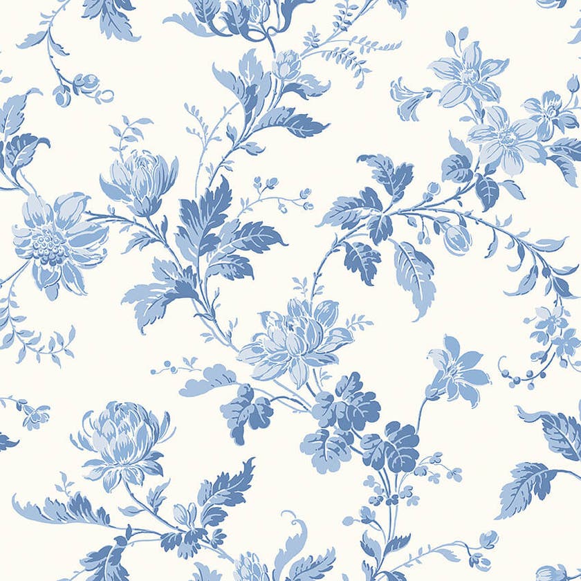 Boråstapeter - Blomslinga - Blue & White