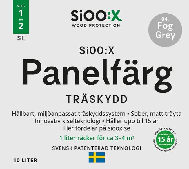 SiOO:X Panelfärg Träskydd 10L Fog Grey