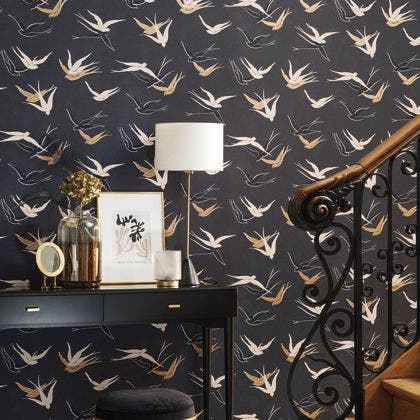 Casadeco - Swallow Noir Reglisse Twenties