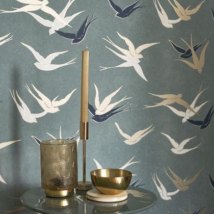 Casadeco - Swallow Vert Sauge Twenties