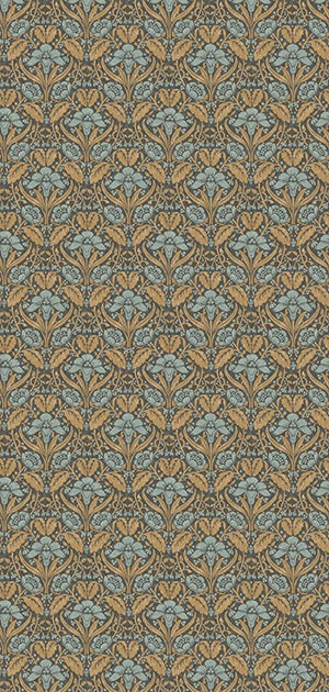 GP&J Baker - Brantwood Iris Meadow Aqua Ochre BW45101-6