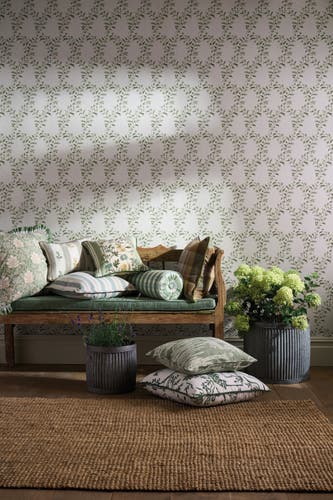 Nina Campbell - Hollingbourne Trellis Ivory Green
