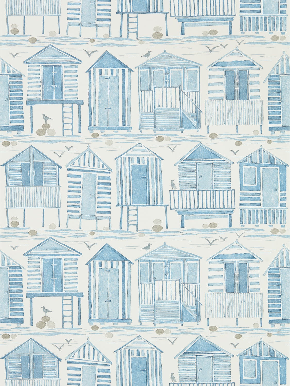 Sanderson - Beach Huts Marine Port Isaac Wallpapers