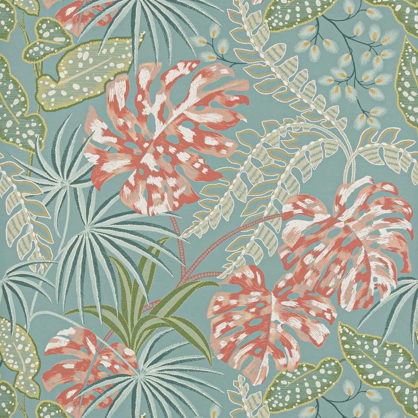 Jane Churchill - Rousseau Teal/Coral