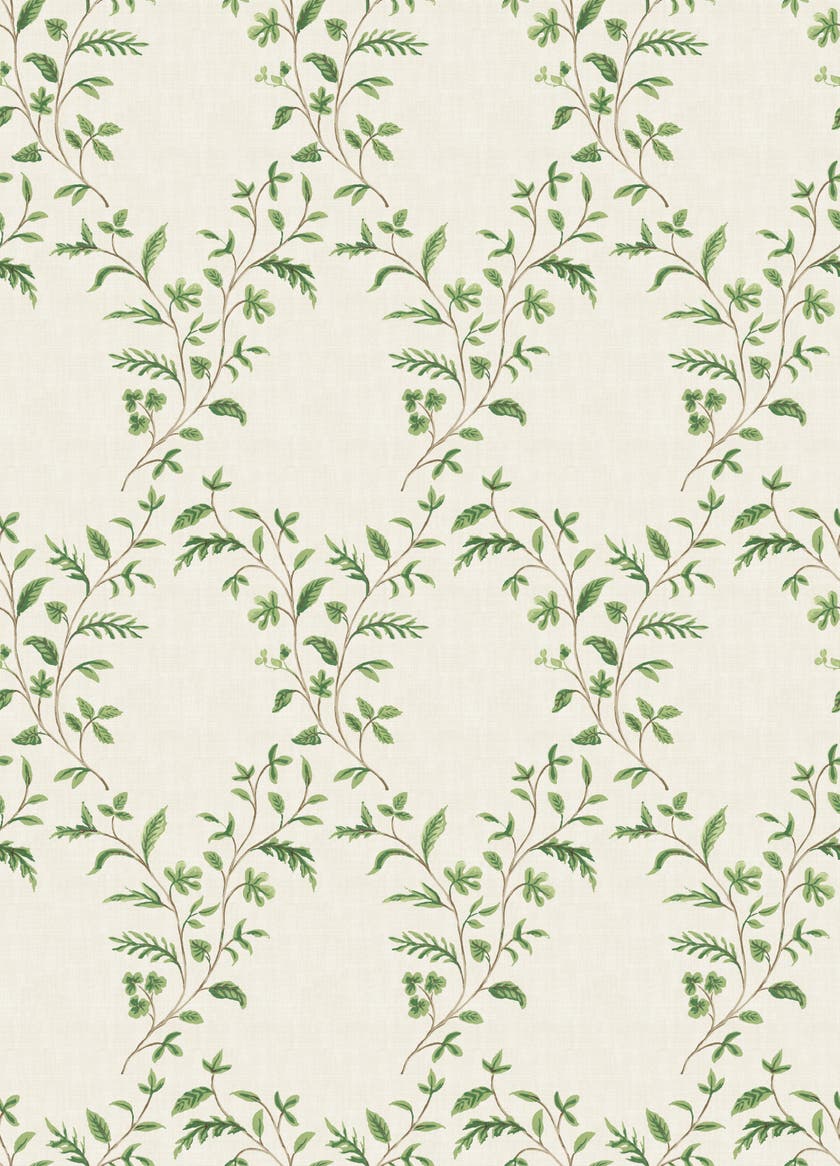 Nina Campbell - Hollingbourne Trellis Ivory Green