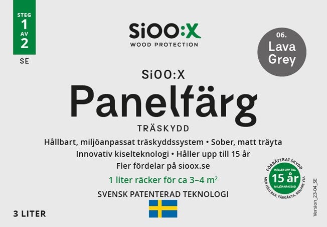 SiOO:X Panelfärg Träskydd - 3L - Lava Grey 06