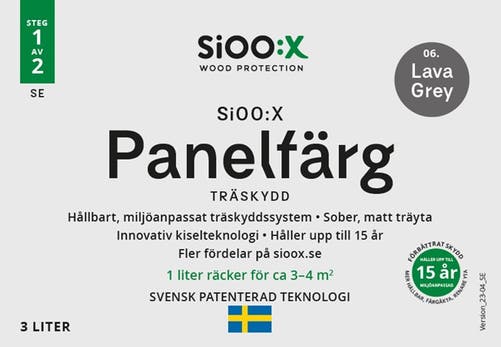 SiOO:X Panelfärg Träskydd - 3L - Lava Grey 06