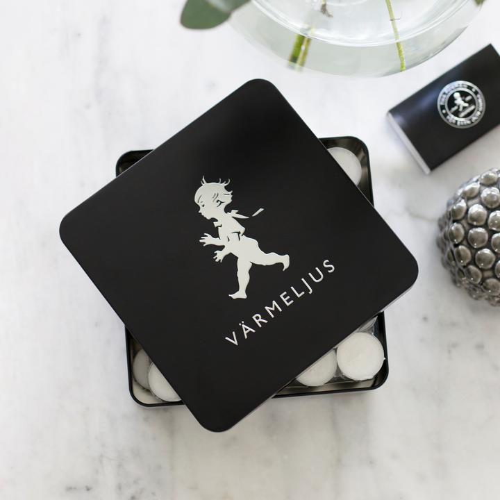 Värmeljuslåda Mattsvart/Silver